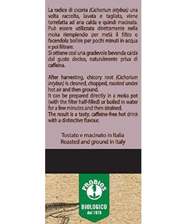 Probios - Organic chicory roasted and ground in Italy. Cicoria tostata. Pack of 6 x 500 g - Buy Online on GoSupps.com