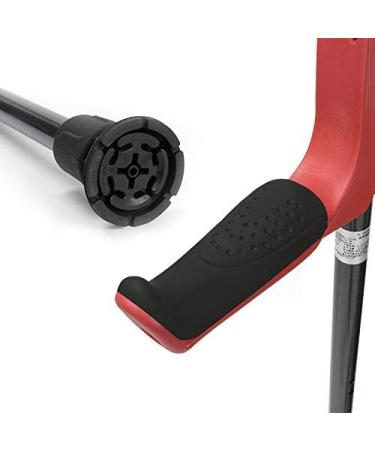 Cane of Ergonomic Forearm Crutches - Adult Adjustable Foldable Ergonomic Shock Absorber Non-Slip Knee-Rest Platforms Red (White) Lucky Star - Buy Online on GoSupps.com