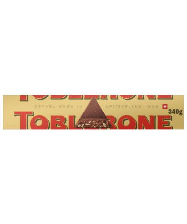 Toblerone Toblerone Large Milk Chocolate Honey Almond Nougat Gift Bar Made with Swiss Milk Christmas Treats to Gift or Share 340g (Pack of 1)