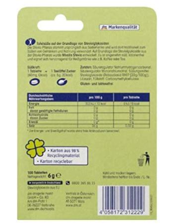 Buy Stevia Tablets Sweetener - 100 Pieces | Lactose-Free & Flavorless | Natural Steviol Glycosides - Buy Online on GoSupps.com