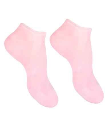 FRCOLOR 1 Pair Sock Silicone Gel Moisturizing Foot Half Moon Pillow Black Lotion Birth Control Wallet Dry Cracked Gel Rejuvenate Sebs Women's Crusty Pink Moisture Cream 22X8.5X1cm