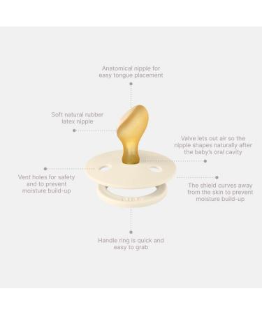 BIBS Colour Anatomical Glow Schnuller 2-Pack | BPA-Free Natural Rubber Latex Soothers | Lights Up in the Dark | Size 1 (0-6 Months) - Sage Glow & Cloud Glow - Made in Denmark - Buy Online on GoSupps.com