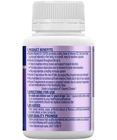 Ostelin Vitamin D3-1000IU - 1 Daily Supplement 130 Capsules - Buy Online on GoSupps.com