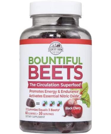 Country Farms Bountiful Beets Gummies - Black Cherry Flavor | 60 Count - Buy Online on GoSupps.com