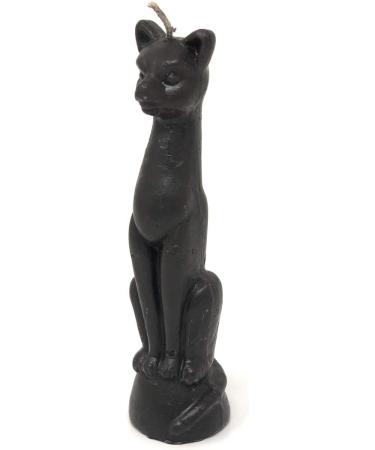 Lucky Cat Ritual Candle - Ancient Egyptian Goddess Symbol for Attracting Good Fortune Prosperity and Healing for Personal Needs and Desires with Abundance and Prosperity (Black)