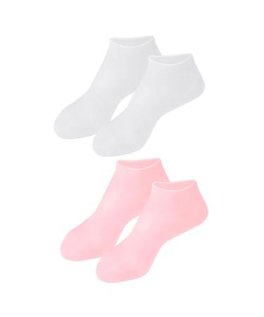 minkissy 8 Pairs Exfoliating Moisturizing Socks Non Socks Silicone Socks Foot Care Spa Socks Cracked Heel Lotion Pumps High Heels for Women Foot Protective Socks Elastic Sebs Miss Dry Skin