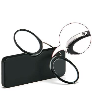 REAVEE 2 Pack Nose Pinching Armless Reading Glasses +2.0 for Women Men - Ultra Thin No Temple Readers with Mini Portable Case in Black - Buy Online on GoSupps.com