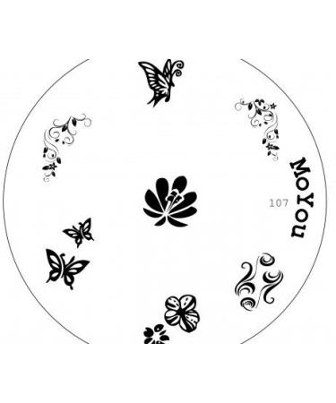 Original MoYou Nail Art Image Stamp Plate Number 107 Manicure Design silber