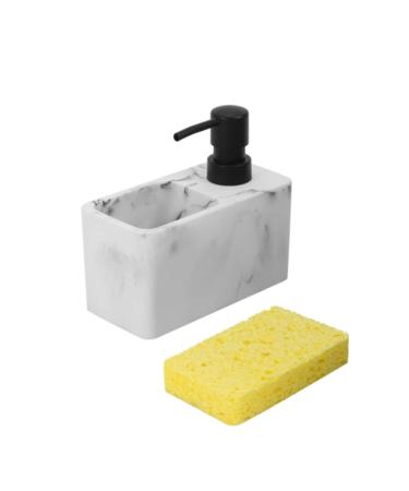 ISTOVO Press-Type Bottle Detergent Dispenser Resin with Dish Brush Sponge