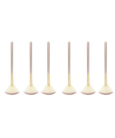 Beaupretty 6 Pcs Makeup Brush Face Makeup Brush Cosmetic Makeup Kit Cosmetics Brush Contouring Brush Highlight Brush Blush Brush Highlighter Brush Fan Shaped Brush 18.5x6cmx2pcs Champagnex2pcs