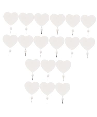 Alipis 18 Pcs Hook up Wood Coat Hooks Pegboard Wall Organizer Heart Shape Hooks Wall-Mounted Clothes Hook