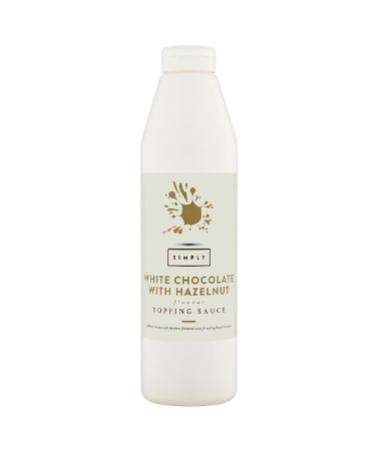 Simply White Chocolate with Hazelnut Flavour Topping Sauce 1000g x 6 Chocolate Hazelnut Flavour 6 1 kg (Pack of 6)