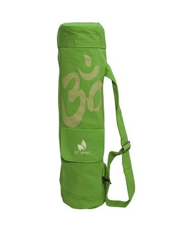FIT SPIRIT 7 Chakra Exercise Yoga Mat Bag w/Cargo Pocket - Choose Your Color (MAT is NOT Included) OM - Green