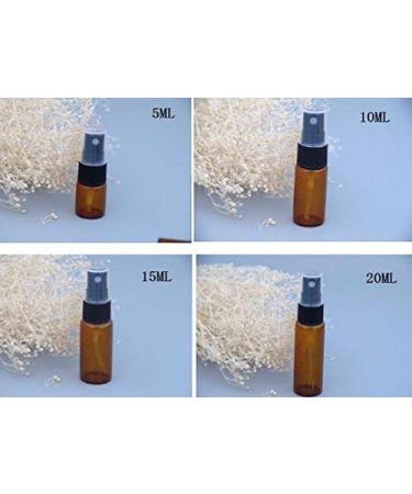 12 x Amber Glass Bottles with Black Nozzle & Clear Cap - Ideal for Makeup Perfume Cosmetics & Samples | International Shipping Available - Buy Online on GoSupps.com