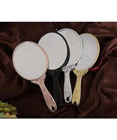 XPXKJ Handheld Mirror with Handle for Vanity Makeup, Home, Salon, Travel Use - Rose Gold Carved | 1 Count - Buy Online on GoSupps.com
