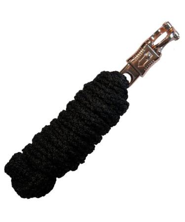 Lead rope horse with panic hook rose gold - tie rope for horses ponies shetland pony - length 2m tie rope lead rope - black