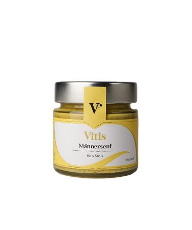 Vitis Vitis Mustard for Men Steak or Sausage Coarse and Spicy Grain with Pepper Glass 115ml Gift Idea for Men and Women
