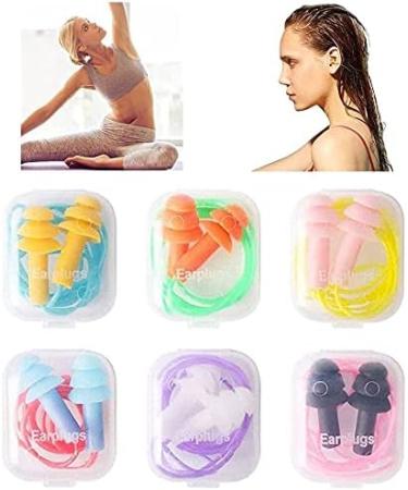 Silicone Ear Plugs with Cord String - 6 Pairs Soft Foam Plugs for Swimming and Noise Canceling - Buy Online on GoSupps.com