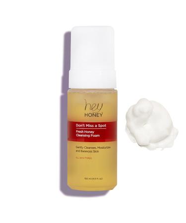 Hey Honey Don't Miss A Spot Fresh Honey Facial Cleansing Foam | Gently Remove Skin Oil and Other Pollutants From your Sensitive Skin | Clean and Cruelty-Free | 5 oz