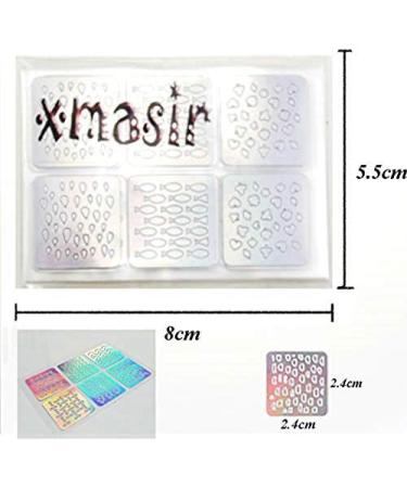 Xmasir 24 Sheets(Small 144 Pieces) Nail Vinyls Nail Stencil Sticker Set for Nail Art Stickers Tips Decals Nail Transfer Guide Template 36 Designs - Buy Online on GoSupps.com
