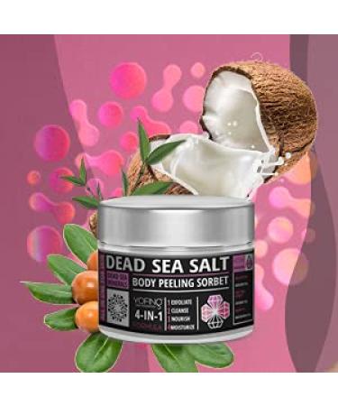 Dead Sea Salt Body Scrub Peeling Sorbet with Aloe Vera & Avocado Oil | Exfoliating Skin Renewing Treatment - Buy Online on GoSupps.com