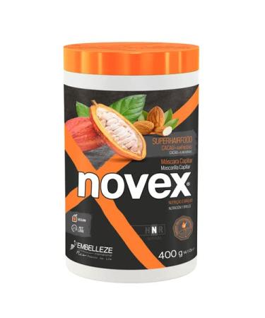 Novex Deep Conditioning Hair Masks Infused with Natural Ingredients - Cocoa and Almond Hair Conditioning Mask for Dry Damaged hair - 100% Vegan  100% Cruelty FREE (400g)