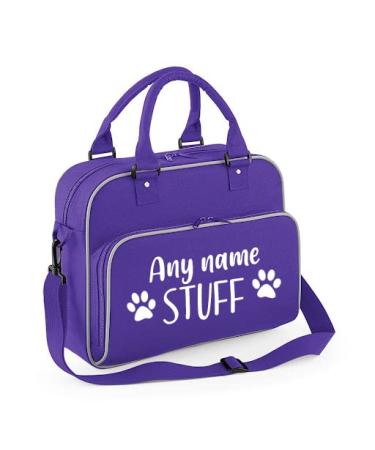 Spoilt Rotten Pets Purple Custom Personalised With Any Name 'Stuff'' Holdall Grooming Bag Pet Accessory Storage Bag