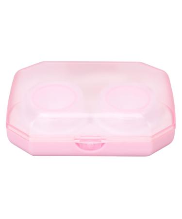 Entatial Contact Lens Case Portable Good Sealing Properties Pink Beautiful Contact Lens Case for Daily Use