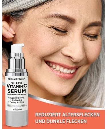 Super Vitamin C Hyaluronic Serum for Women: Super Vitamin C Hyaluronic Serum Face for Women Over 50+ - Anti-Ageing Hyaluronic Acid Serum for Face - Moisturising Lifting White - Buy Online on GoSupps.com