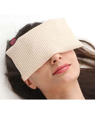 SAREDO Eye Pillow - Weighted Eye Mask with Cotton Cover Lavender Buds Flax Seeds - Scented Calming Hot & Cold Compress - Aromatherapy Eye Pillow for Headache Sinus Relief Sleep Yoga & Relaxation