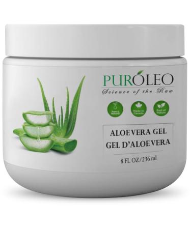 PUROLEO Aloe vera gel 8 Fl Oz/236 ML (Made in Canada) aloe vera gel for face aloe vera gel for hair aloe vera gel for skin Made from aloe vera gel Explore the Goodness - 100% Pure Aloe Vera Gel - Your Go-To for Natural Beauty and Wellness! 236 ml (Pack of