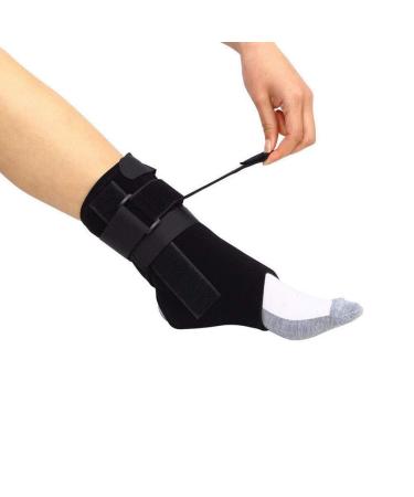 Drop Orthosis Foot Drop Brace Orthosis Ankle Brace Support Comfort Cushioned Adjustable Wrap Nerve Injury Foot Position Support Two Steel Bars for Support