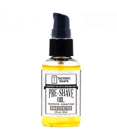 Taconic Shave Premium Natural Pre-Shave Oil (2 oz.)  Unscented  Protects Against Irritation and Razor Burn when Shaving with a Cartridge, Safety or Straight Razor