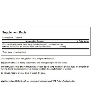 Swanson HiActives Tart Cherry 465 mg - 60 Capsules for Joint & Sleep Support - Buy Online on GoSupps.com
