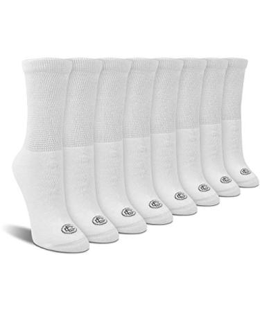 Doctor's Choice womens Crew Socks Shoe Size 4-10 Sock Size 9-11 Medium White/Crew