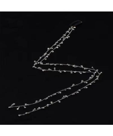 Rhinestone Star Tassel Hair Chains - 2 Piece Set for Women and Girls | Silver Crystal Head Chain Hair Clip | Perfect for Nightclub, Party, and Daily Wear - Buy Online on GoSupps.com