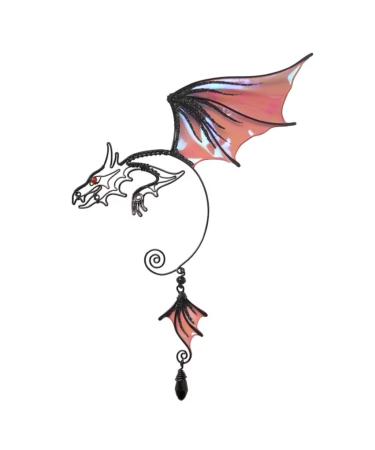 Ear Sleeve Pendant Without Perforation Exquisite Fairy Tale Dragon & Butterfly Wings Ear Wrap Light No Piercing Ear Cuff Handmade Hypoallergenic Ear Jewelry Elf Wings Earrings Ear Clips Dragon Copper Metal No Gemstone