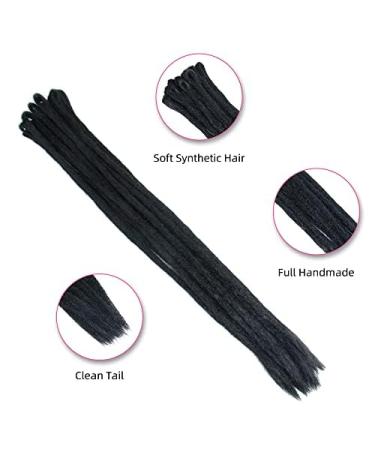 DSoar 20 inch Dreadlocks Extensions - Synthetic Braiding Hair for Men & Women - 12 Strands Full Hippie Style - Black Hair Extensions - Buy Online on GoSupps.com