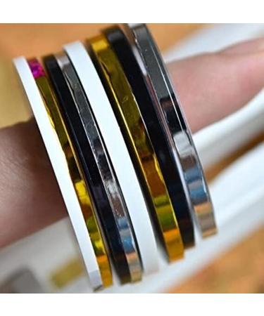 10 Rolls 2mm Black Glitter Nail Striping Tape for DIY Nail Art - Self-Adhesive Stripes with Dispenser - Buy Online on GoSupps.com