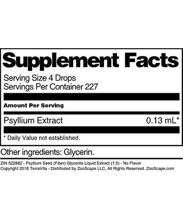 Psyllium Seed (Fiber) Glycerite Liquid Extract (1:5) - No Flavor (1 oz ZIN: 522882) - Buy Online on GoSupps.com