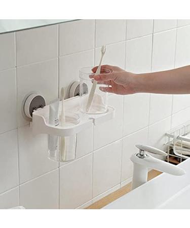 QWAMBVZE Toothbrush Cup Set | Toothbrush & Toothpaste Rack | Wall-Mounted Mouthwash Holder | International Shipping Available - Buy Online on GoSupps.com