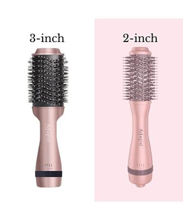 Adagio California Blowout Brush 2-in-1 Hot Air Styler and Dryer - Negative Ion Round Brush - 3-inch Rose Gold - Buy Online on GoSupps.com