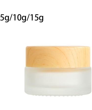Dajidafu Glass Woman Face Cream Dispenser Replacement Wood Grain Lid Anti-corrosive Makeup Cosmetic Travelling Empty Container 15g - Buy Online on GoSupps.com