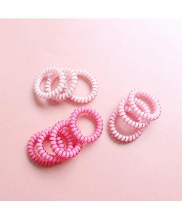 Canjoyn 10 Pcs Pink Rubber Spiral Hair Ties - No Crease Coil Hair Bands for Women with Thick Hair - Buy Online on GoSupps.com