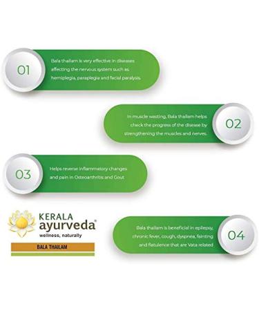 Glamorous Hub Kerala Ayurveda Bala Thailam - Anti-Inflammatory Oil 100 ml | International Shipping Available - Buy Online on GoSupps.com