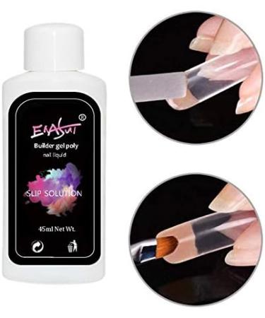 45ml Poly Nail Extension Gel Nail Slip Solution Set Liquid Polish Slip Solution False Nail Tips Dual-ended Brush Liquid Dappen Dish Bowl Nail Dappen Dish with Lid - Buy Online on GoSupps.com