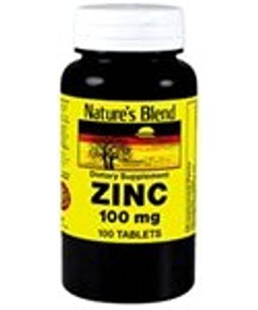 Nature's Blend Zinc Gluconate 100 mg 100 Tablets 100 Count (Pack of 1)