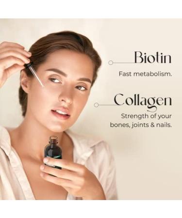 MOONRIN Biotin & Collagen Liquid Drops - 15000mcg Hair Skin Nails Vitamins - Fast Growth & Absorption - 2 Fl Oz - Buy Online on GoSupps.com