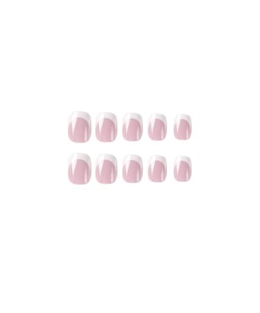 Justotry 24 PCs White Angular Press On Nails Pink & White Square French Artificial Nails for Stunning Nail Art - Perfect for Women - Buy Online on GoSupps.com