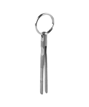 Keychain Tweezer Titanium Alloy Tweezers Wire Cutting Clamps Camping Precision Pliers Outdoor Forceps Durablee Titanium Pluckers Hiking Titanium Tongs for Hiking and Travel
